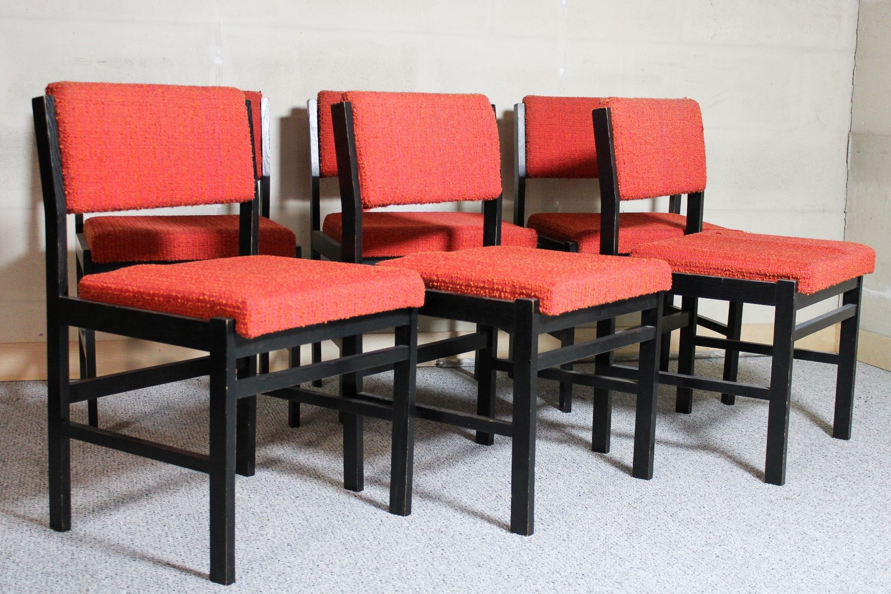 orange vintage chairs